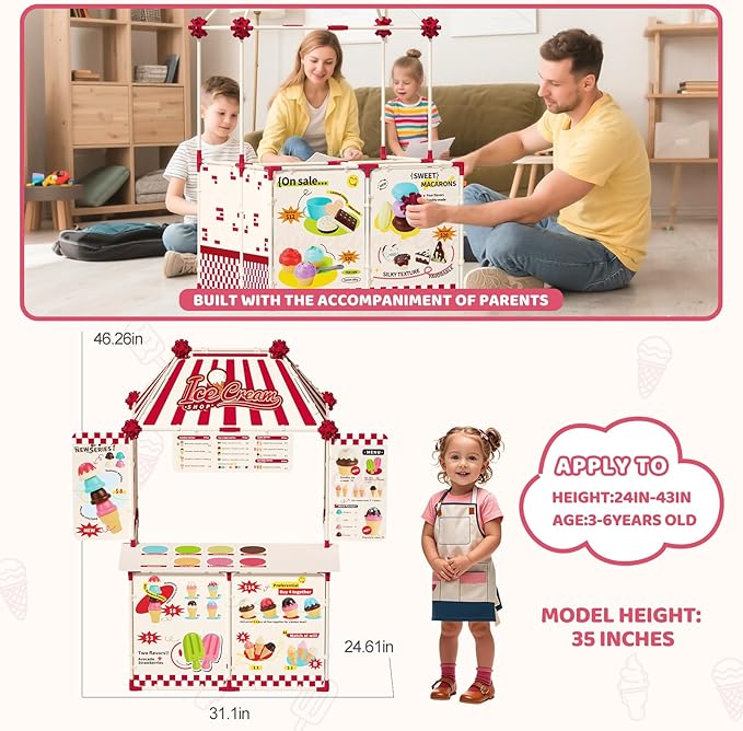 21 Pcs Toddler Hamburger Play Set, Pretend Play Cart Stall, Food Toys,with hot Dogs, Egg tarts, and Chicken Wings, for Children