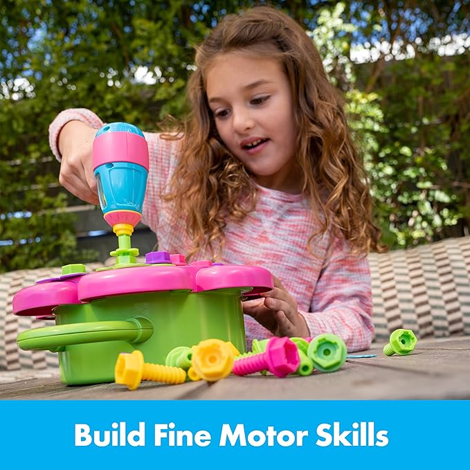 Educational Insights Design & Drill Flower Power Studio, Drill Toy, 50-Pieces, Gift for Kids Ages 3+