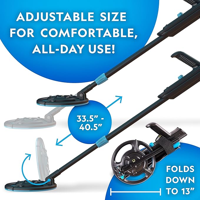 National Geographic Starter Metal Detector Kit for Kids - Kids Metal Detector with 7.4" Waterproof Coil & Trowel, Lightweight Gold Detector, Beach Detecting, Gift for Boys & Girls