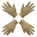 HANDLANDY Kids Genuine Leather Work Gloves for ages 3-11, Children Gardening Gloves for Boys, Girls (Medium (for age5-7), 2 pairs)