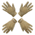 HANDLANDY Kids Genuine Leather Work Gloves for ages 3-11, Children Gardening Gloves for Boys, Girls (Large (age8-11), 2 pairs)