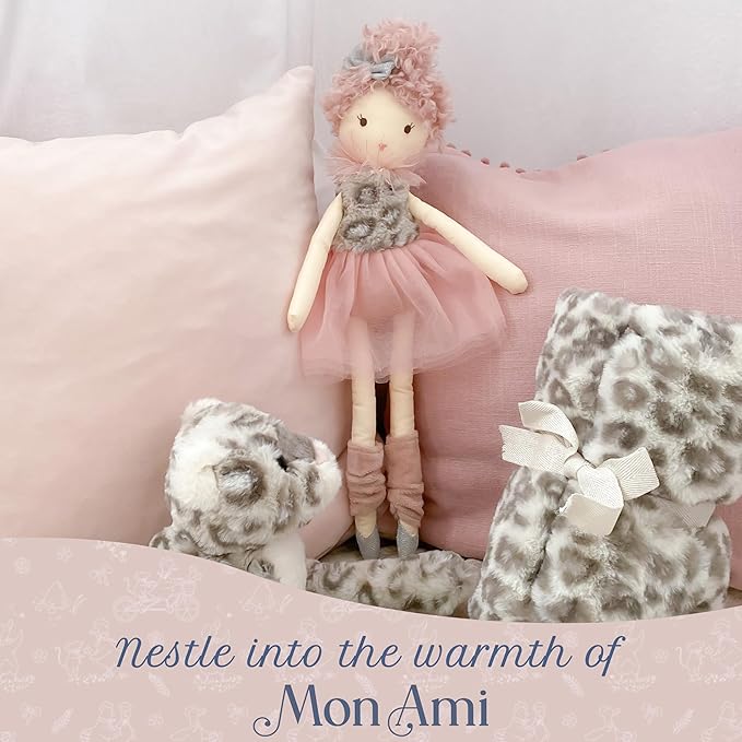 MON AMI Lola Leopard Ballerina Stuffed Doll – 18”, Plush Ballerina Doll for Girls, Use as Toy or Room Decor, Gift for Kids of All Ages