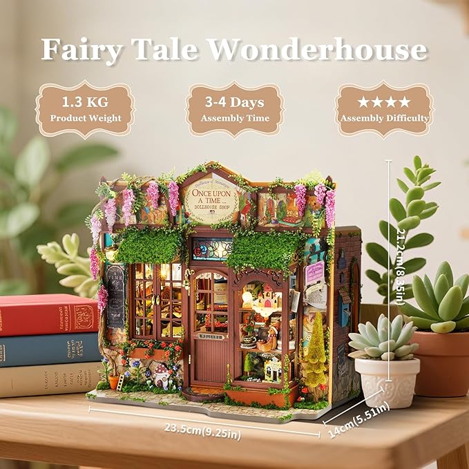 Miniature House Kit, Dollhouse Kit, Miniature Kit, DIY Mini House Building Kit for Adult Teen, Fairy Tale Wonderhouse Dollhouse Shop