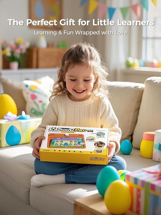 Think Academy Interactive Electronic Learning Pad - Learn-to-Read System with 70 Sound Pages, Card-Insert for Alphabet, Words, Numbers, Music, Learning Activities for Kids 3-5 Years Old