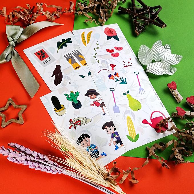 BulbaCraft 100Pcs Garden Stickers, Gardening Stickers for Scrapbooking, Garden Party Favors, Planting Gardening Gifts for Girls, Gifts for Women & Men
