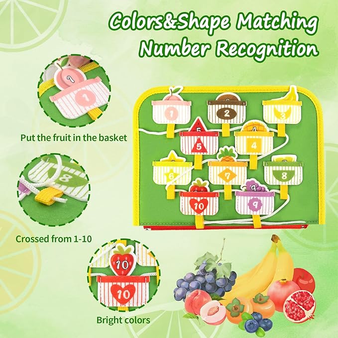 Toddler Busy Board, Farm Busy Book Montessori Toys for 1 2 3 4 Year Old, Sensory Board Preschool Learning Toy Activity Books Birthday for Girls Boys, Travel Toys for Airplane Car