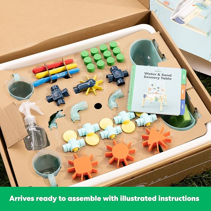 KiwiCo Water and Sand Sensory Table - 26 Accessory Pieces for Toddlers Ages 3+