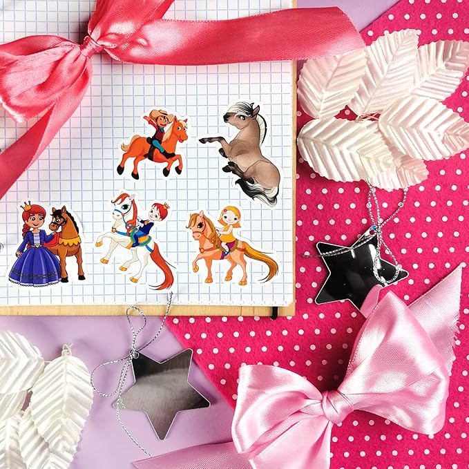 BulbaCraft 100Pcs Horse Stickers, Vinyl Horse Decals for Girls, Pony Party Favors, Gifts for Women & Men
