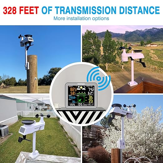 Sainlogic Wireless Weather Station with Outdoor Sensor,Weather Forecast, Temperature,Air Pressure,Humidity,Wind Gauge,Rain Gauge