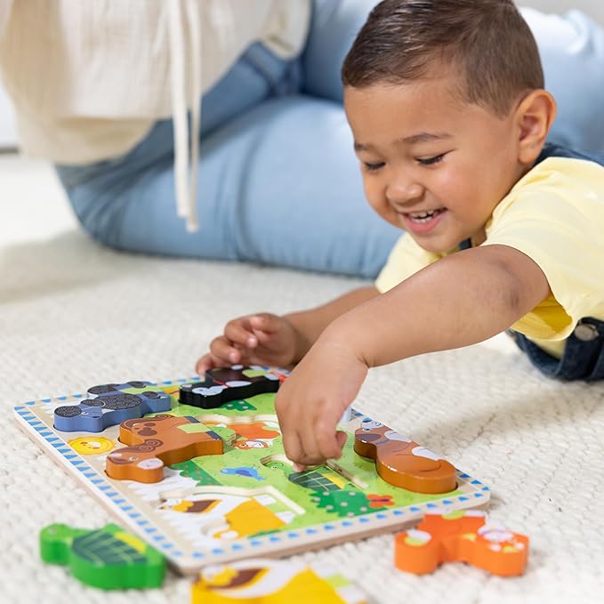 Melissa & Doug Pets Wooden Chunky Puzzle (8 pcs), Educational Screen Free Activity for Toddler, Preschoolers and Kids Ages 2+
