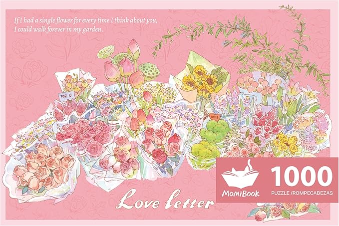 MOMIBOOK 1000 Piece Puzzle for Adults Jigsaw Puzzles of All Flowers Come to You, Painting Image Difficult Challenging Hard Impossible Puzzle Unique Funny Party Valentine's Christmas Birthday Gifts