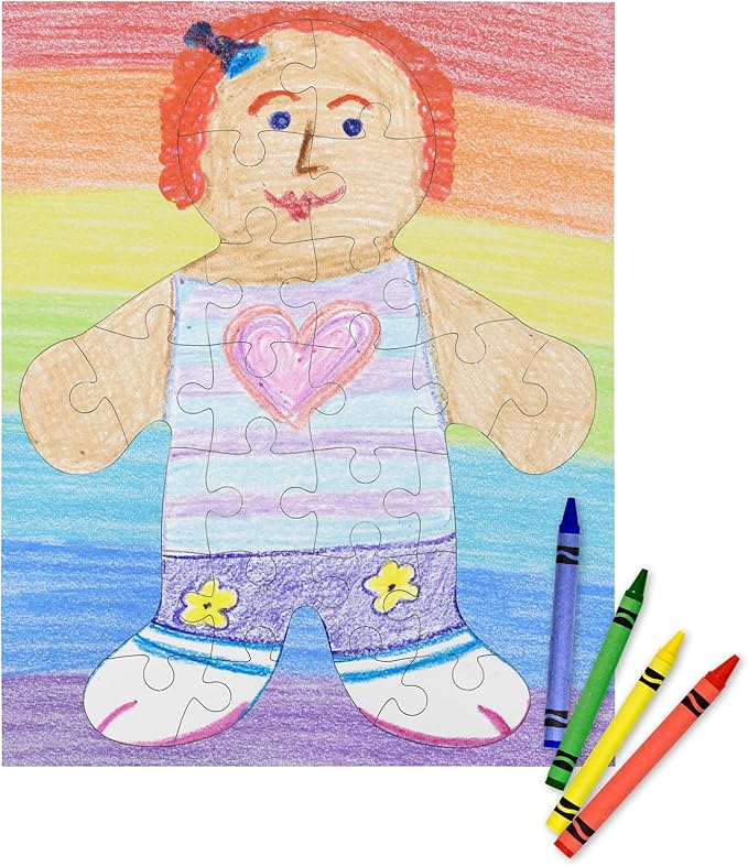 Hygloss 12 Blank Person-Shaped Puzzles – 8.5 x 10.5 Inches – Ideal for All-About-Me Activities – Write, Draw, and Decorate – 26 Pieces Each