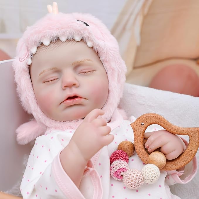 Reborn Baby Dolls – 20 Inch Real Baby Dolls That Look Real, Full Body Vinyl Girl Doll in Pastel Pink Outfit with Hat & Boots, Lifelike Newborn with Accessories, Gift for Girls Ages 3+