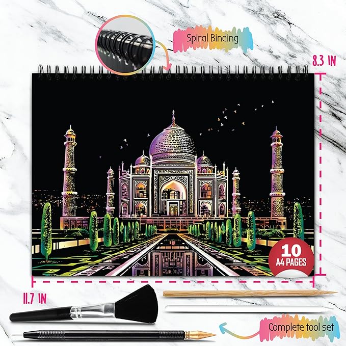 Scratch Art Book for Adults - Colorful City Series Scratch Art | Scratch Painting Foil Art for Adults | Scratch and Sketch City Series Books | Foil Engraving Scratch Art Adult (City Series)