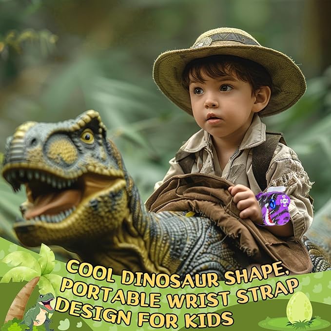 Walkie Talkies for Kids 2 Packs, Kids Toys for Boys Girls Aged 3 to 8 Years Old for Outdoor Adventure, Camping, Halloween, Christmas, Birthday Gifts (Purple, Dinosaur)