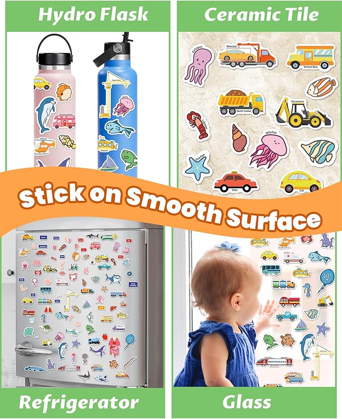 Reusable Sticker Book for Toddlers 2-4 Years, Stickers for Kids, Toddler Sticker Book Ages 1-3, Toddler Craft Activities, Toddlers Travel Toys Ages 2+ Boy Girl Birthday Gifts