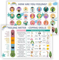 LAZTZQ Feelings Chart for Kids, Children's Mental Health Poster - Emotion Recognition Chart, 11x17inch Poster for School Counselors, Psychologists, and Parents Special Education Classroom Supplies