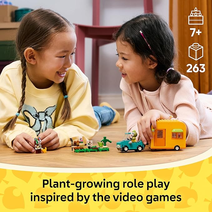 LEGO Animal Crossing Leif's Caravan & Garden Shop Building Toy - Gift for Birthdays - Animal Crossing Toy Figure and Playset for Kids, Girls and Boys, Ages 7+ - 77054
