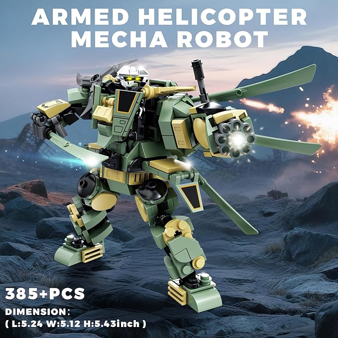 Transforming Mech Robot Building Blocks Set, 4 Kinds of Destroy Warrior City Mecha Action Figure with Weapons, Cool Creative Robots Toys Gift for Teens Boys 14+ (1448 PCS)