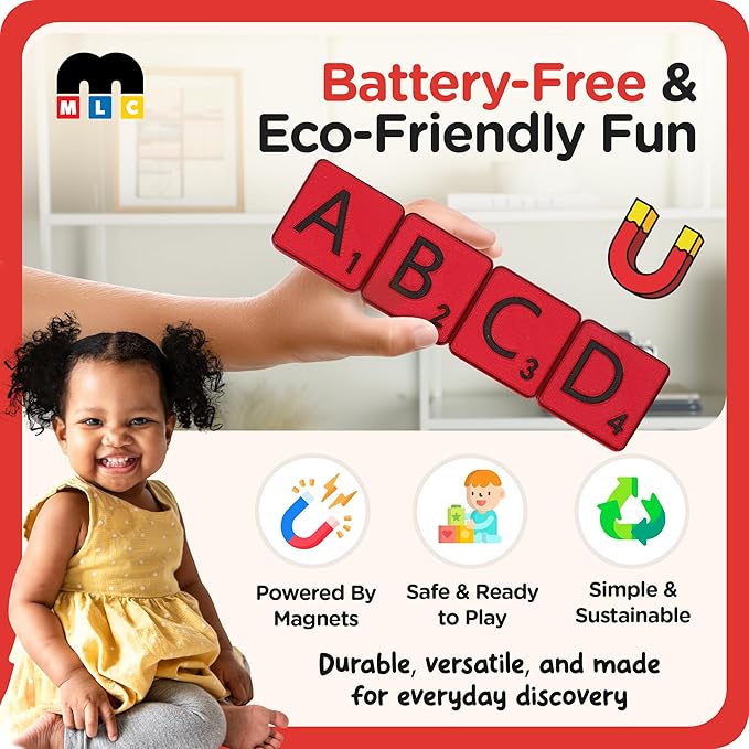 Learn Your Alphabet! Self-Correcting Magnetic Alphabets, Uppercase Letters – Help Kids Learn The Basics and More – Educational Toy Set of Magnetic Letters for Early Learning