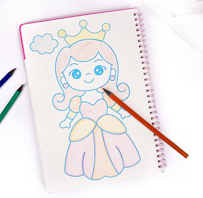 Fun & Mess-Free Foil Art Kit for Kids – 80 Foil Sheets & 32 Art Cards, No Glue Needed, Creative Craft Gift for Christmas Halloween Holiday Birthday（Princess Version）