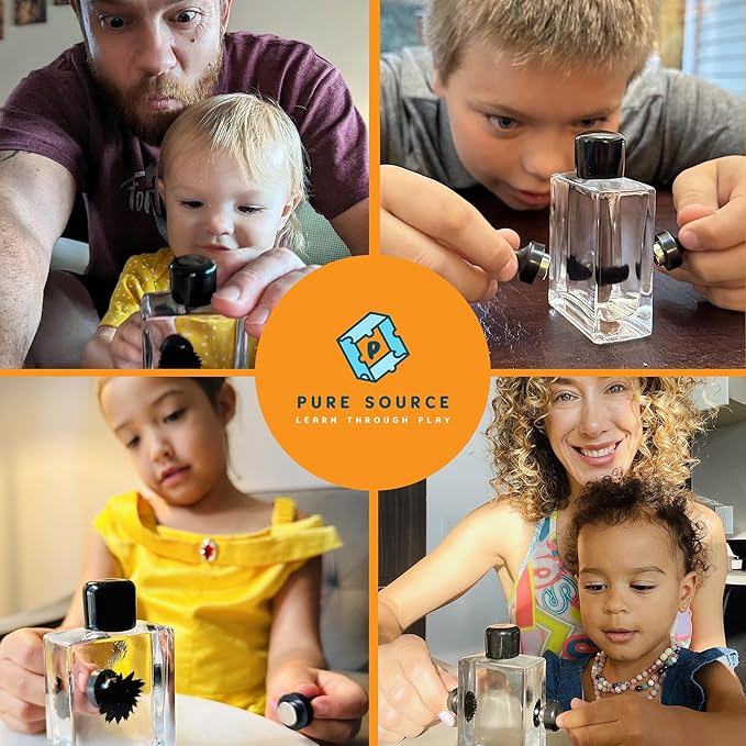 FerroFluid Display Toy Bottle – Dancing Magnetic Fluid STEM Toy – Interactive Liquid Metal Desk Toy with Neodymium Magnets – Educational Science Kit for Kids & Adults