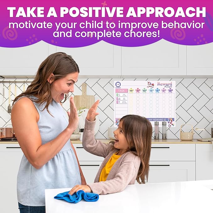 QUOKKA Magnetic Kids Chore Chart - Behavior Chore Chart for Kids at Home - Pink Reward Visual Schedule - Dry and Erase Routine Responsibility - Use 99 Magnets Markers Stickers - from Toddlers to Teens