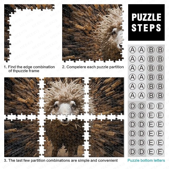 Sheep Thickened Wooden Jigsaw Puzzles for Adults Fun 1000 Pieces 3D Animal Education Game Toy Intellectual Game Stress Relief Toy Decoration Relaxation and Intelligence 1000pcs (75x50cm)