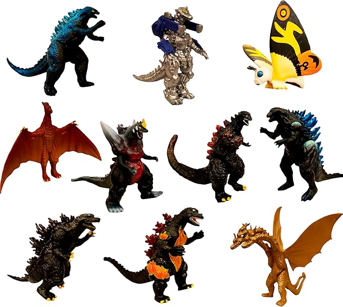Set of 10 pcs Action Figures King of The Monsters Dragon - Highly Detailed and Articulated Collectible Toys