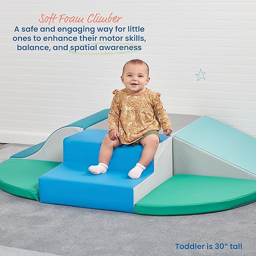 ECR4Kids SoftZone Little Me Wall Climb and Slide, Beginner Playset, Contemporary