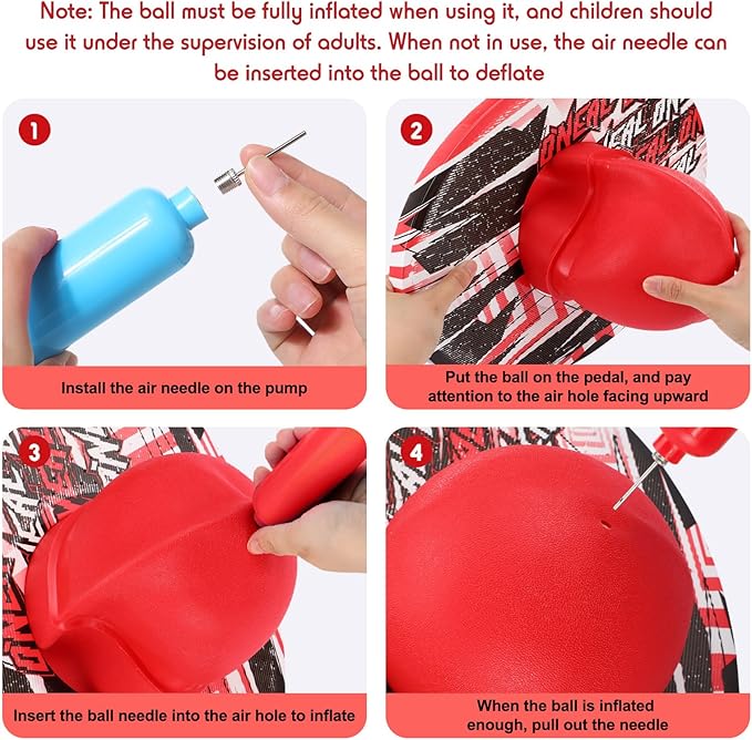 Junkin 2 Pcs Pogo Ball Trick Board Toy Balance Board Pogo Balance Bounce Ball with Pump and Strong Grip Deck for Fun Challenge Fidget Indoor,Outdoor Toys