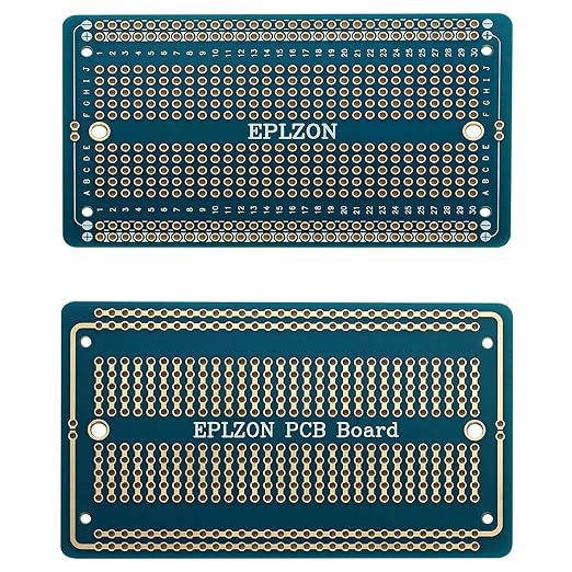 Solderable Breadboard PCB Board Gold-Plated Solder Breadboard for DIY Electronics Projects Apply to Arduino Soldering Projects 3.5"x2.05" (5 Pack + 2 Mini Board, Blue)