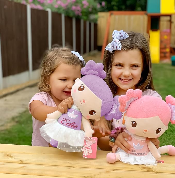 Gloveleya Baby Doll Girls Gifts Plush Candy Princess Dolls Purple 14" with Gift Bag
