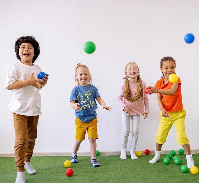 Ball Pit Balls Pack of 100 200 500 - Star and Round Set BPA Free Phthalate Free Non-Toxic Crush Proof Play Balls Soft Plastic Balls for Toddlers Baby Kids Birthday Pool Tent Party