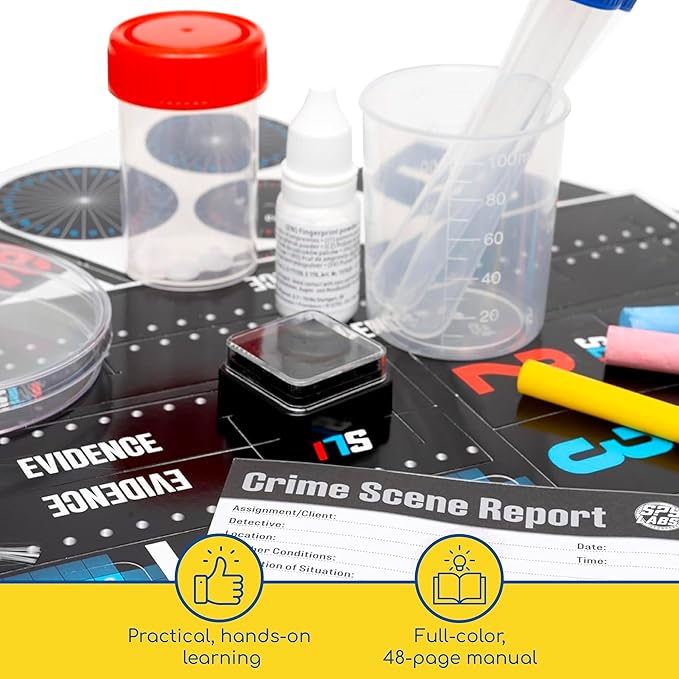 Spy Labs Master Detective Toolkit V2 | Forensic Science Kit | Gather & Document Evidence, Play | Fingerprints, Footprints, Tire Tracks | 32-Page Experiment Storybook