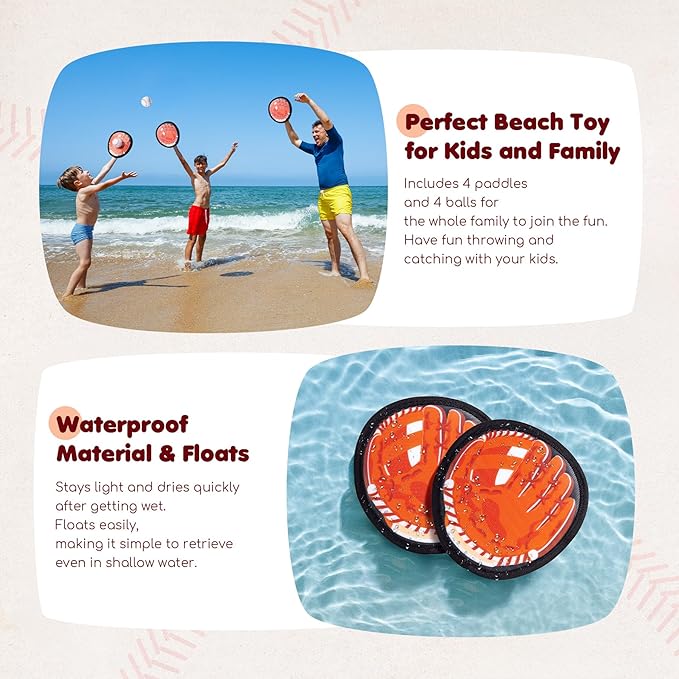 Playzap Toss and Catch Ball Set - Ultra Soft & Safe Toddler Baseball Gloves Designed for Pain-Free - Kids Games Toys Indoor Outdoor - Great for Yard Beach Pool - Gift for Boys Girls 2-4 5-7 8-10 Years