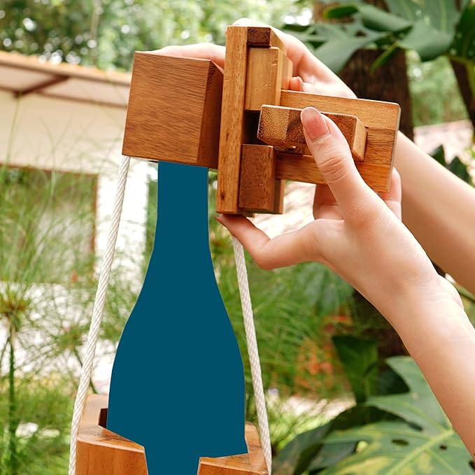 BSIRI Think for Bottle Puzzle Challenging Brain Teaser and Holder Game Functional Storage Ideal for Bottles Lover and Fun Gifts Hard Games