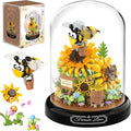 HI-REEKE Sunflower Bee Bouquet Building Block Set, Micro Mini Botanical Building Toy for Women -548 PCS