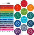 180pcs Magnetic Fraction Tiles & Fraction Circles Manipulatives - Montessori Magnetic Fractions for Kids - 3rd 4th 5th Grade Fraction Manipulatives Class Set - Makes Learning Fractions Fun & Easy