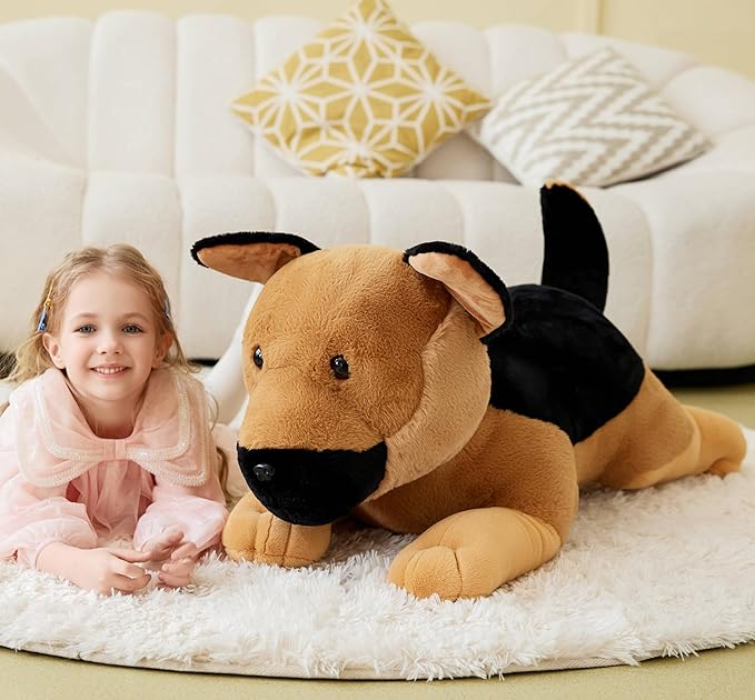 IKASA Giant German Shepherd Dog Stuffed Animal Plush Toy,Big Large Jumbo Soft Toys,30" Cute Huge Size Fluffy Plushy Fat Plushie,Gifts for Kids