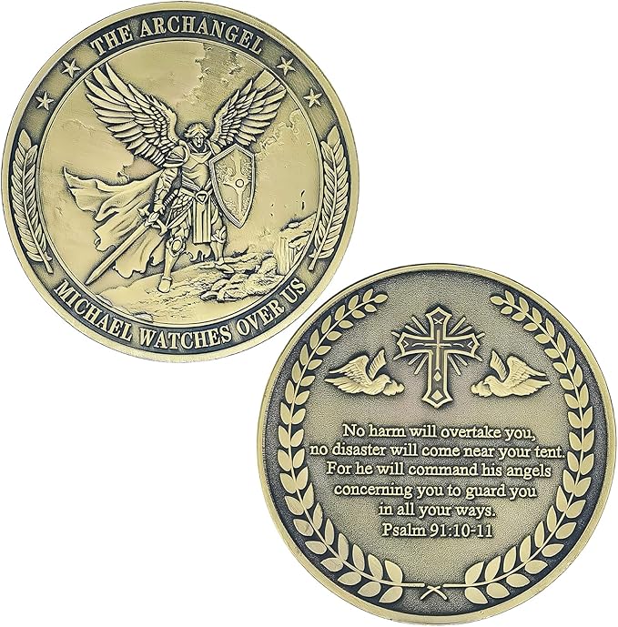 Archangel Saint Michael Challenge Coin Religious Coins Christian Collectors Coin (Single Coin)