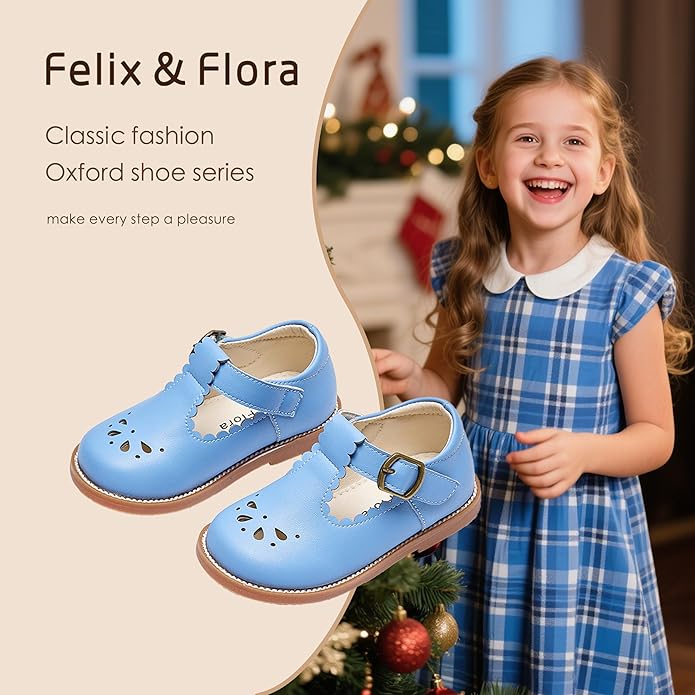 Felix & Flora Toddler Little Girl Mary Jane Dress Shoes - Ballet Flats for Girl Party School Shoes