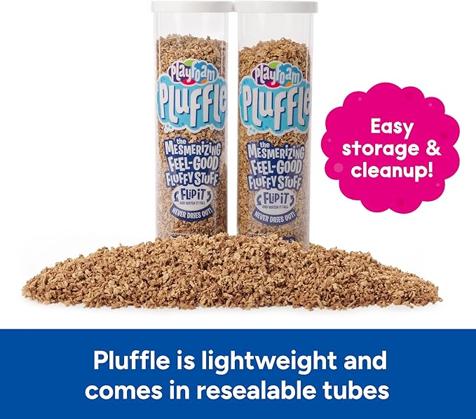 Educational Insights Pluffle® Sand 2-Pack - Sensory Bin Foam Set, No Mess Alternative to Sand Toys & Slime for Toddlers at Home or in The Classroom, Fun Sensory Table Filler, Gift for Kids Ages 3+