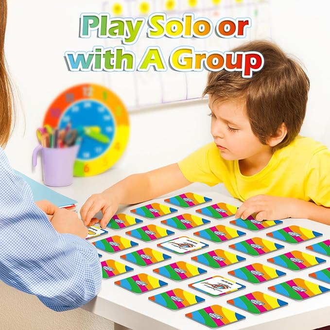 Aizweb Match Game,Memory Game, Vehicle 48 Pcs Toddler Card Games for Kids Ages 3 4 5 6,Flash Cards for Preschool Kindergarten Learning Activities,Educational Toys Homechool Supplies