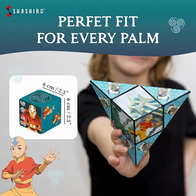 SHASHIBO Avatar The Last Airbender Shape Shifting Box - STEM Magnetic Fidget Cube That Transforms Into Over 70 Shapes, Download Fun in Motion Toys Mobile App (Air)