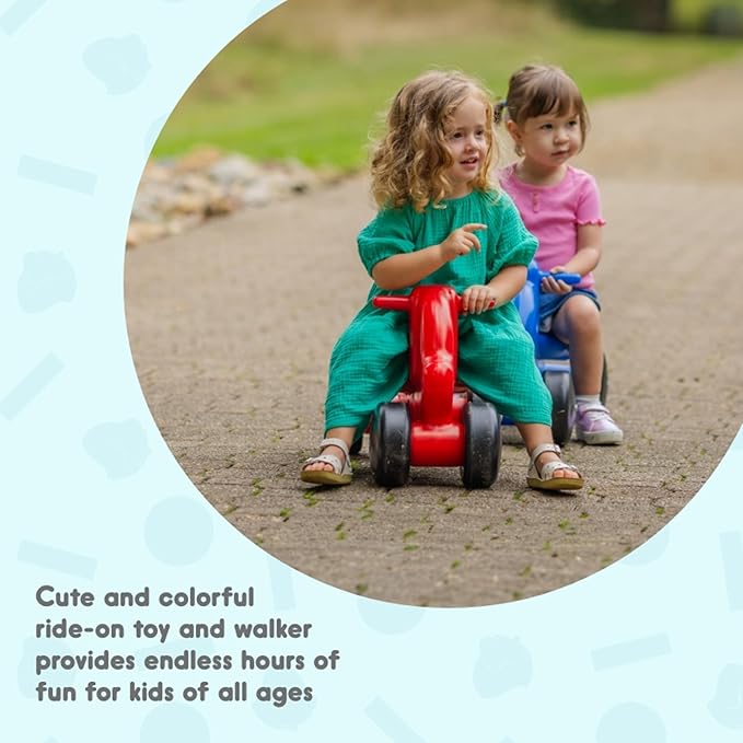 CarePlay Puppy Ride-On Toy, 2-in-1 Design with Push Handles, Walker & Ride-On Toys for Toddlers, 1-3 Year Old Boys & Girls, Low Seat, Durable Polyethylene Body, 50 lbs Capacity, Blue