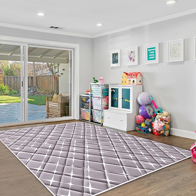 Baby Play Mat - 6ft X 4ft,Premium Thicker Foam One-Piece Crawling Mat, Machine Washable, Extra Large Anti-Slip Activity Playmat for Babies, Toddlers & Infants
