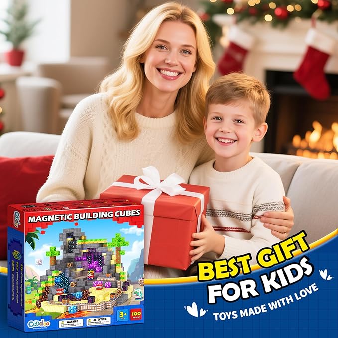 Magnetic Blocks, Build Mine Magnet World Set for Kids Ages 4-8, Magnetic Tiles Toddler Outdoor Toy STEM Construction Building Blocks Sensory Toys for Boys & Girls Ages 3+ Kids Games