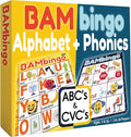 THE BAMBINO TREE Alphabet and Phonics Bingo - ABC Learning Letter Recognition and CVC Words with Pictures - Phonics Games for Kids Ages 3-7 yrs Preschool Kindergarten