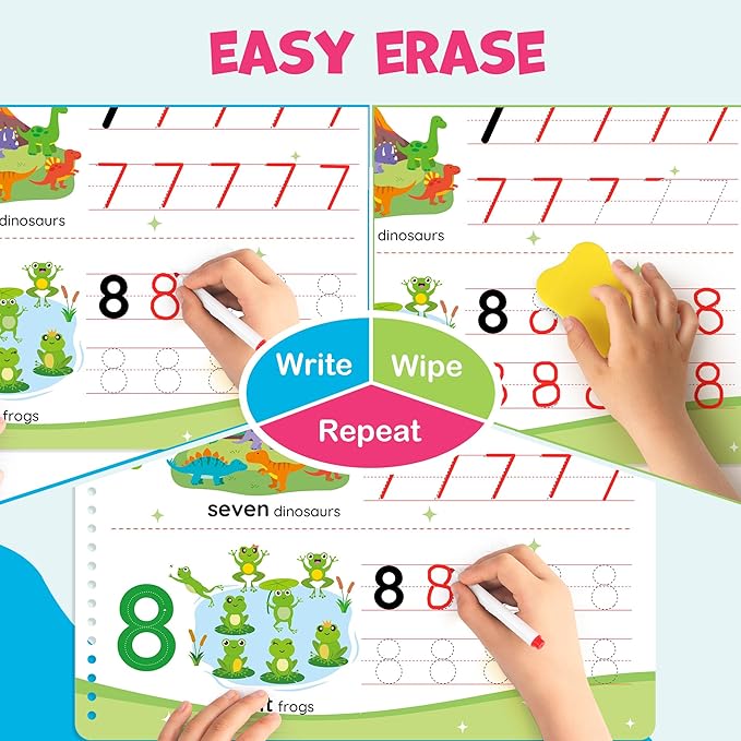 BenBen Preschool Learning Activities, 52 Pages, Tracing Books for Kids Ages 3-5, Kindergarten Workbooks, Toddler Writing Practice, Pre K Busy Book Educational Toys, Autism Learning Materials